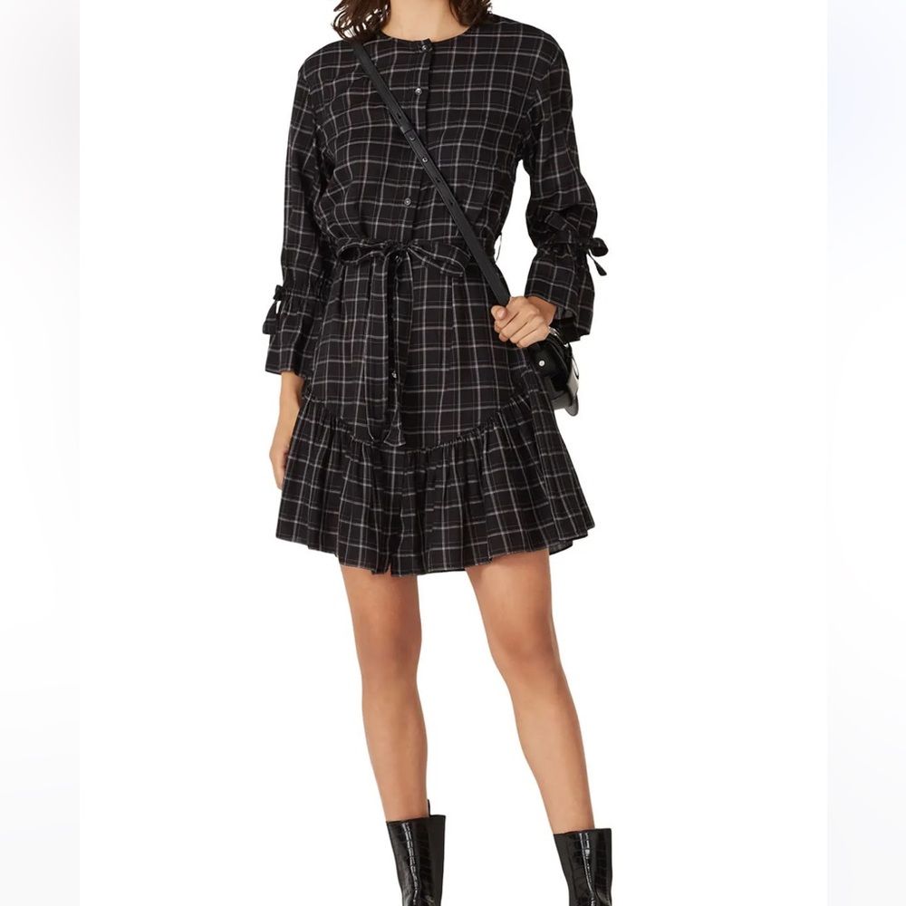 La Vie Rebecca Taylor long sleeve paid dress XS nwt dress great for fall - Picture 2 of 9